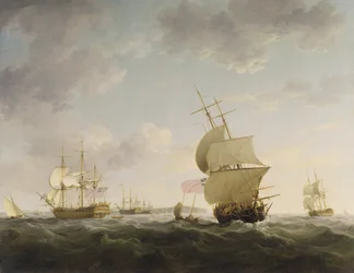 Lodě v Lamanšském průlivu, kolem 1755